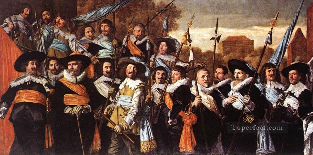 Oficiales y sargentos de la guardia cívica de San Adriano retrato de la Edad de Oro holandesa Frans Hals Pintura al óleo